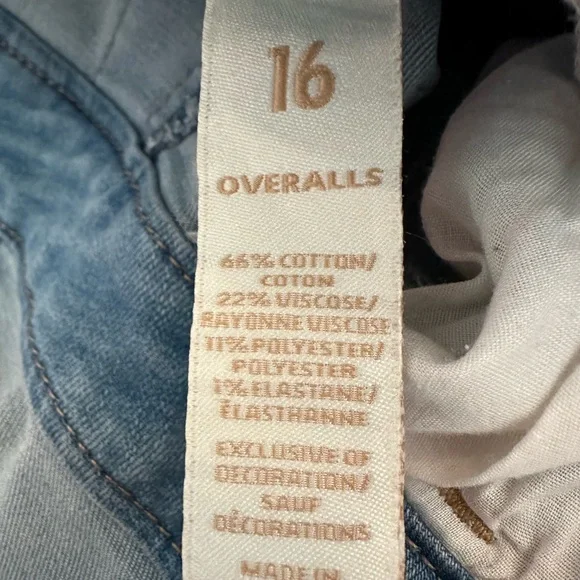 New! Justice Girls Denim Overalls Size 16 Regular NWT - Picture 8 of 8